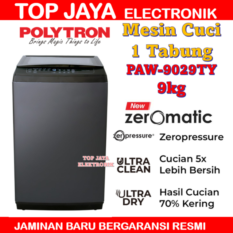 MESIN CUCI POLYTRON 1 TABUNG 9 KG/POLYTRON TOP LOADING PAW-9029 NEW SERIES