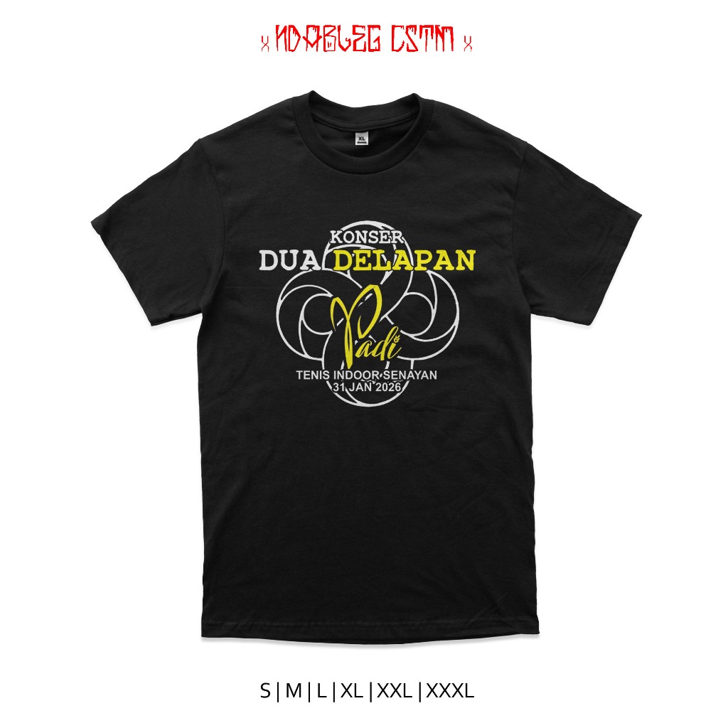 Kaos band padi dua delapan konser combed 24s