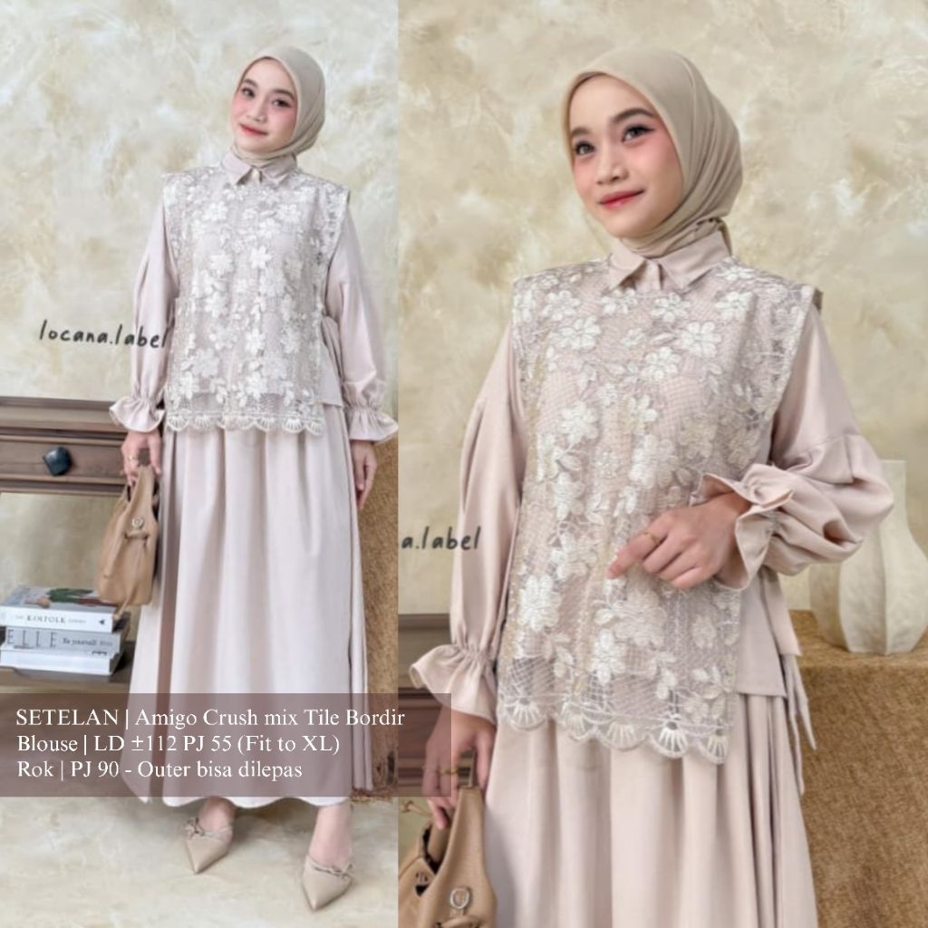 LOCANA LABEL (READY STOCK)  Quinzy Set Locana 3in1 Benka Vest Allsize 110  LCN Solo