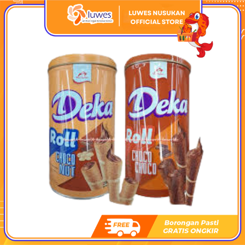Deka Wafer Roll Kaleng 230gr Choco Choco/Choco Nut
