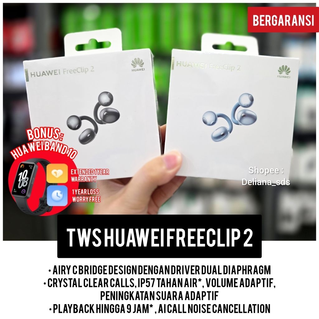 Tws Huawei Freeclip 2 Garansi Resmi 1 Tahun Tws Bluetooth Huawei Freeclip 2 Tws Huawei Free Clip 2 T