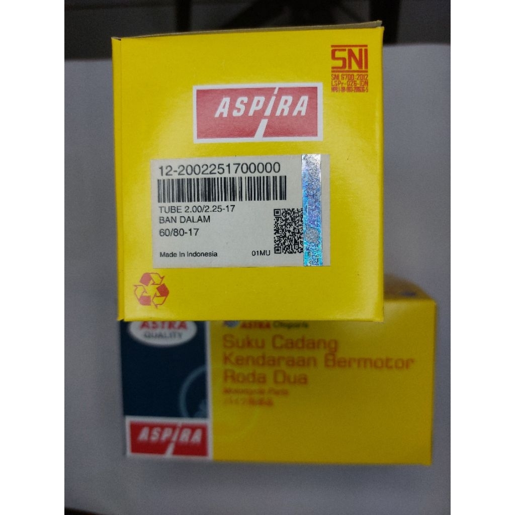 Ban dalam Aspira 200/225/17 60/80/17 ban drag