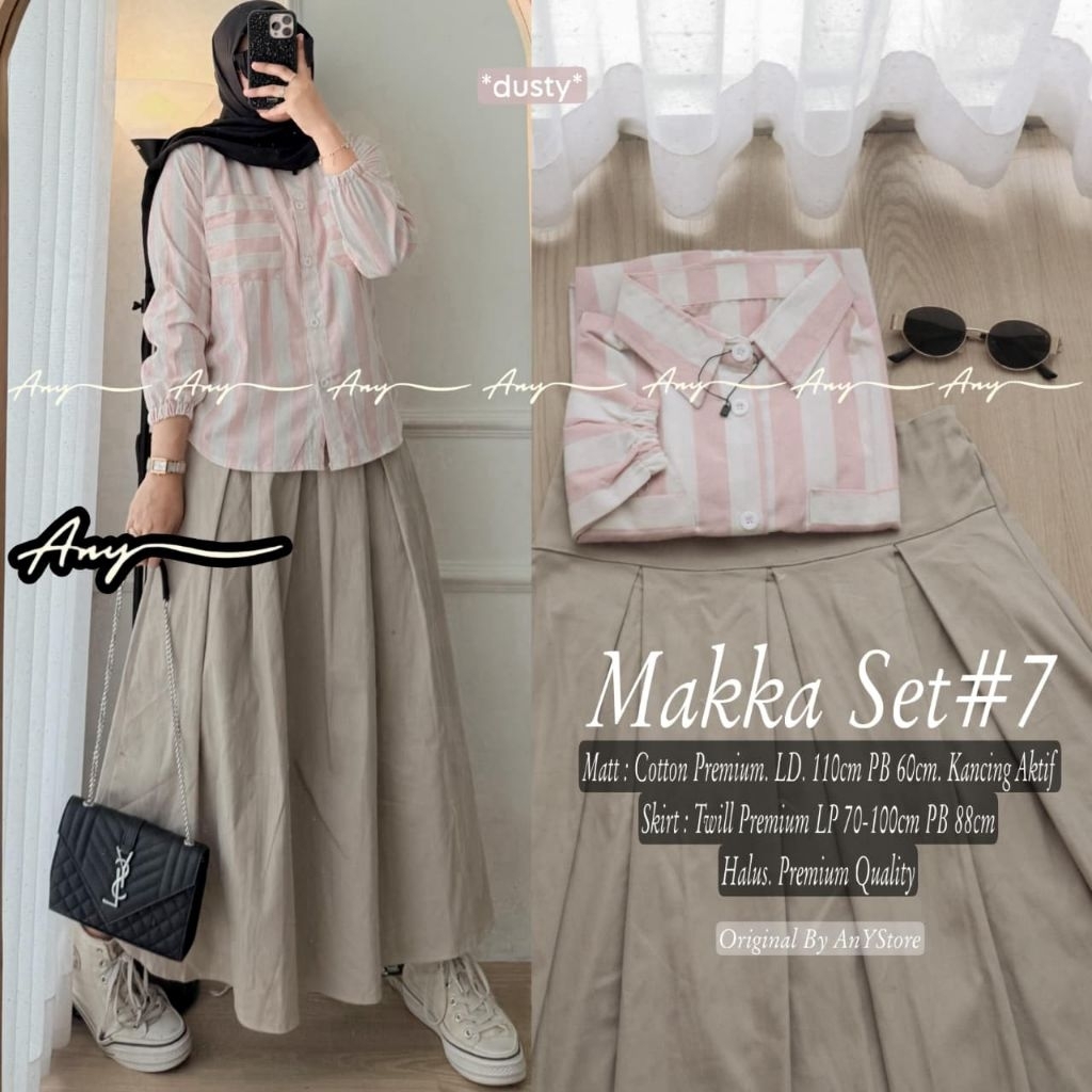 Makka Set #7 Salur Mix Rok Twill Mayung (Any)
