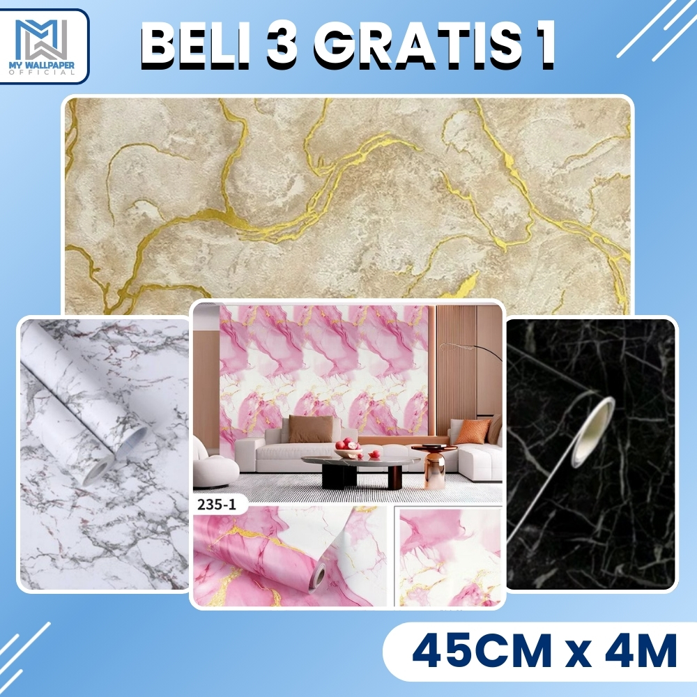 PAKET PROMO Wallpaper Marmer Wallpaper Dinding Marmer Stiker Dinding Marmer Walpaper Dinding Marmer 