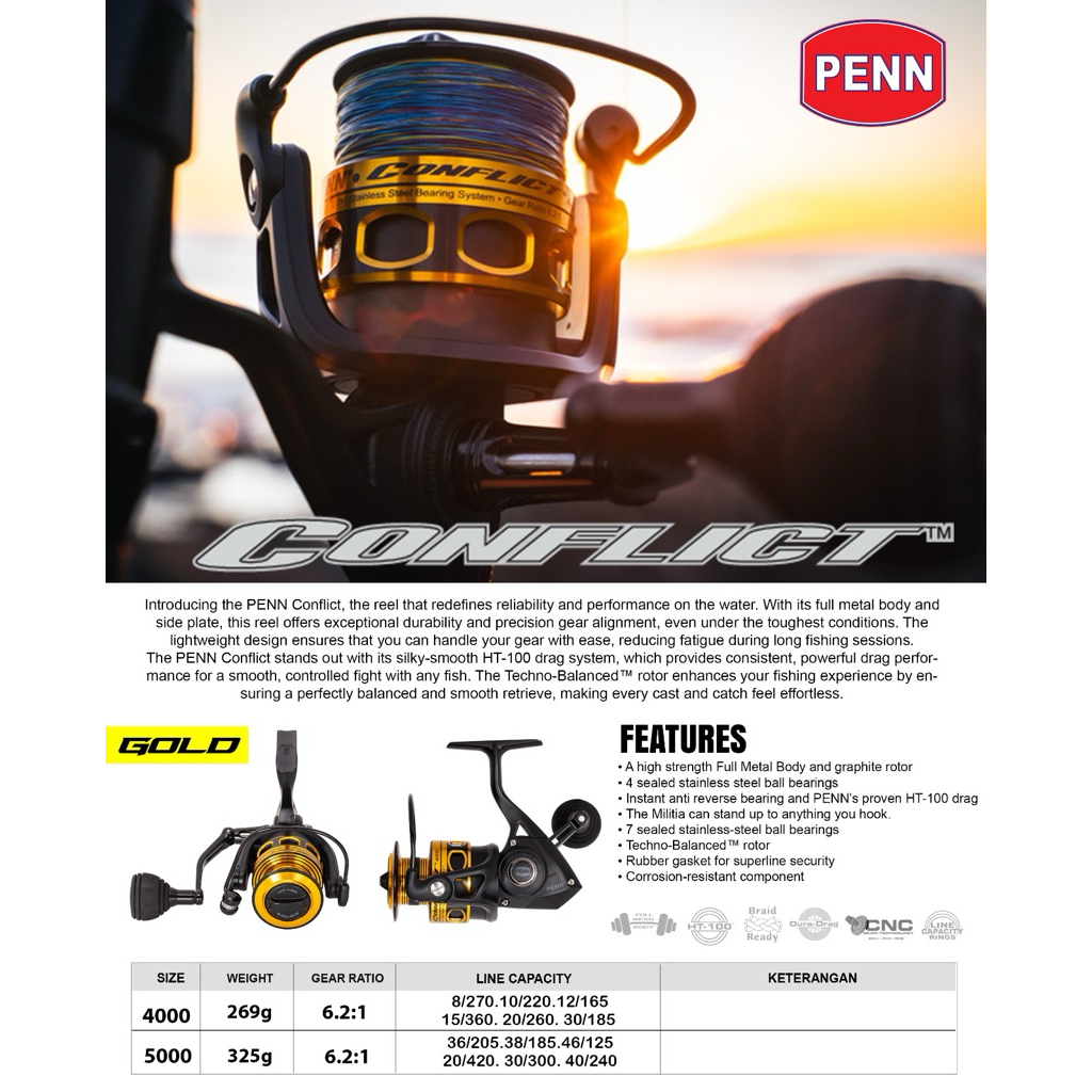 Reel penn conflict gold cft 4000 5000