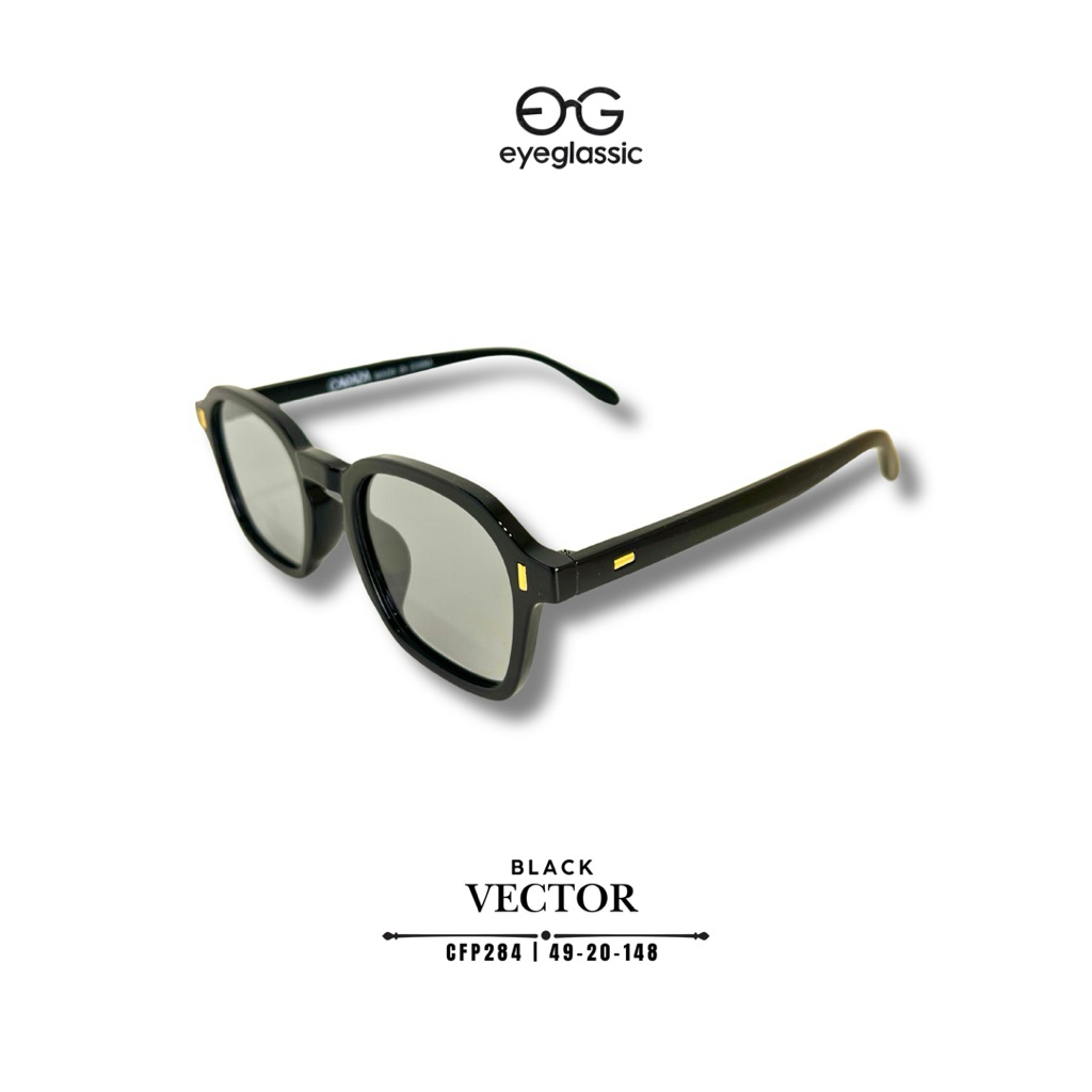 Eyeglassic Frame Kacamata Hexagonal Polarized CFP28