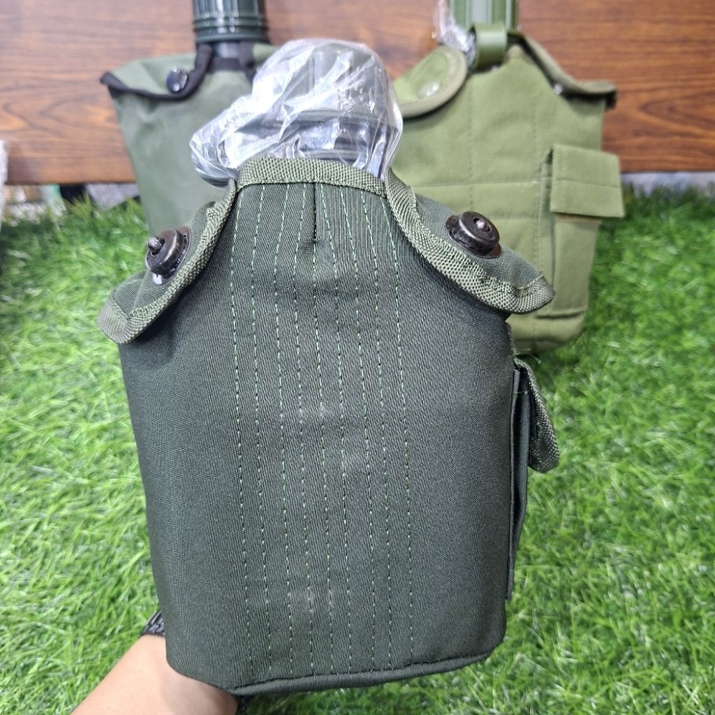Veples  Botol Air Jatah Asli TNI AD AU AL Army 1 Liter + Cup Aluminium – Outdoor & Survival JATAH AS