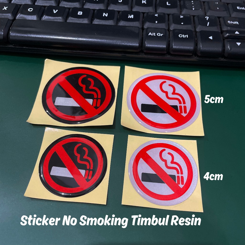 Sticker Timbul Resin Dilarang Merokok No Smoking Kecil 3D