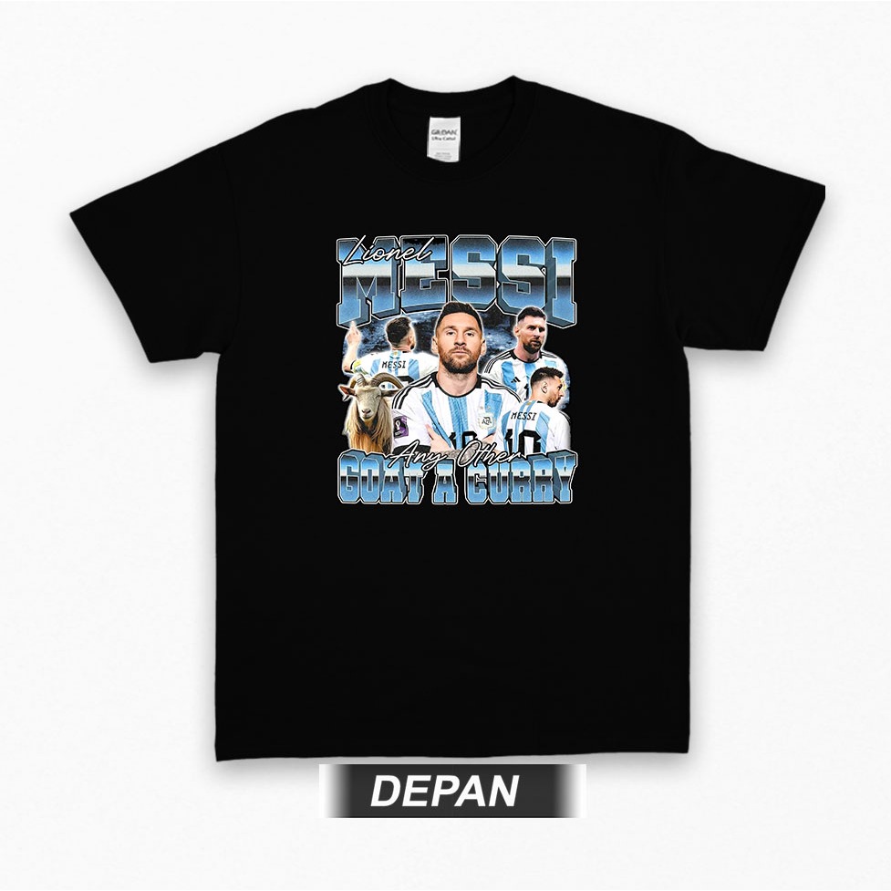KAOS ANAK LIONEL MESSI GOAT A CURRY LENGAN PENDEK