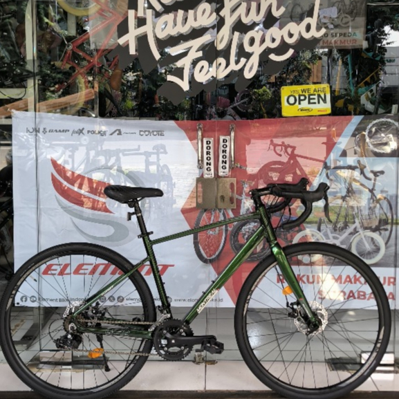 Element MONTREAL GR8 Gravel Road Bike - Frame Fork Alloy / Internal Cable Routing 2 x 8 Speed Mechan