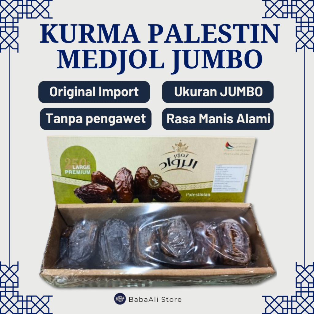 BabaAli - Kurma MEDJOOL DATES Jumbo Premium 250GR,  500GR, 1KG, 2KG  - AL Rwad, Al Aqsa, Ranuna, Kin
