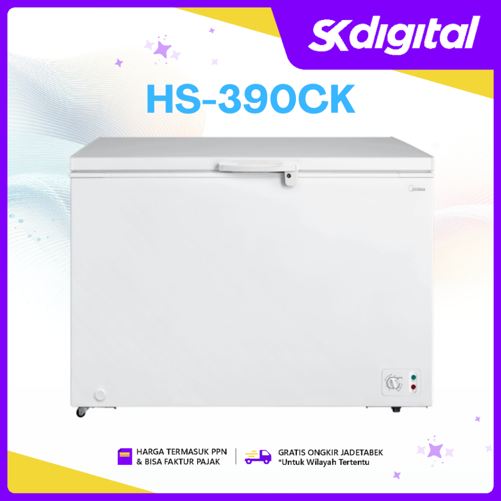 Chest Freezer Midea HS-390CK Freezer Box 350 Liter