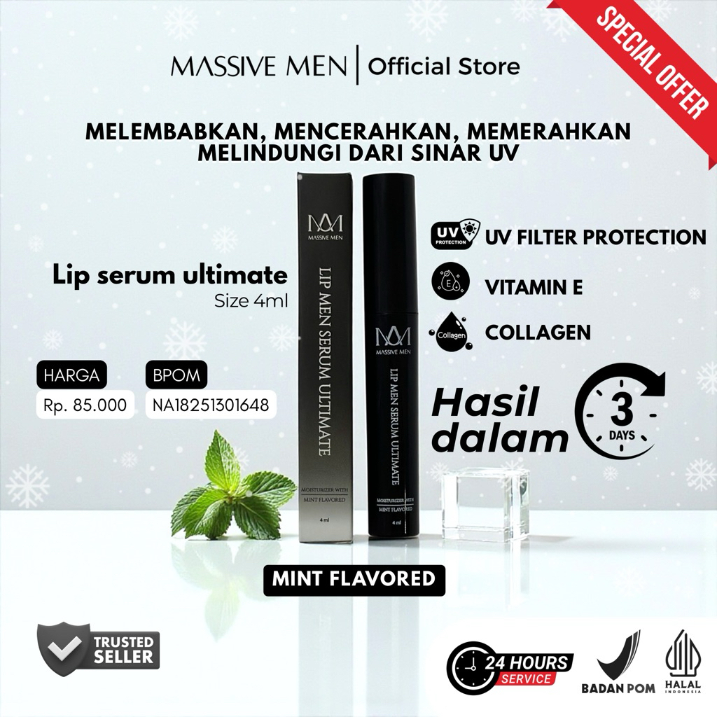Lip Serum Perawatan Bibir Hitam Kering dan Kusam 4ml BPOM dan HALAL Melembapkan Mencerahkan Memerahk