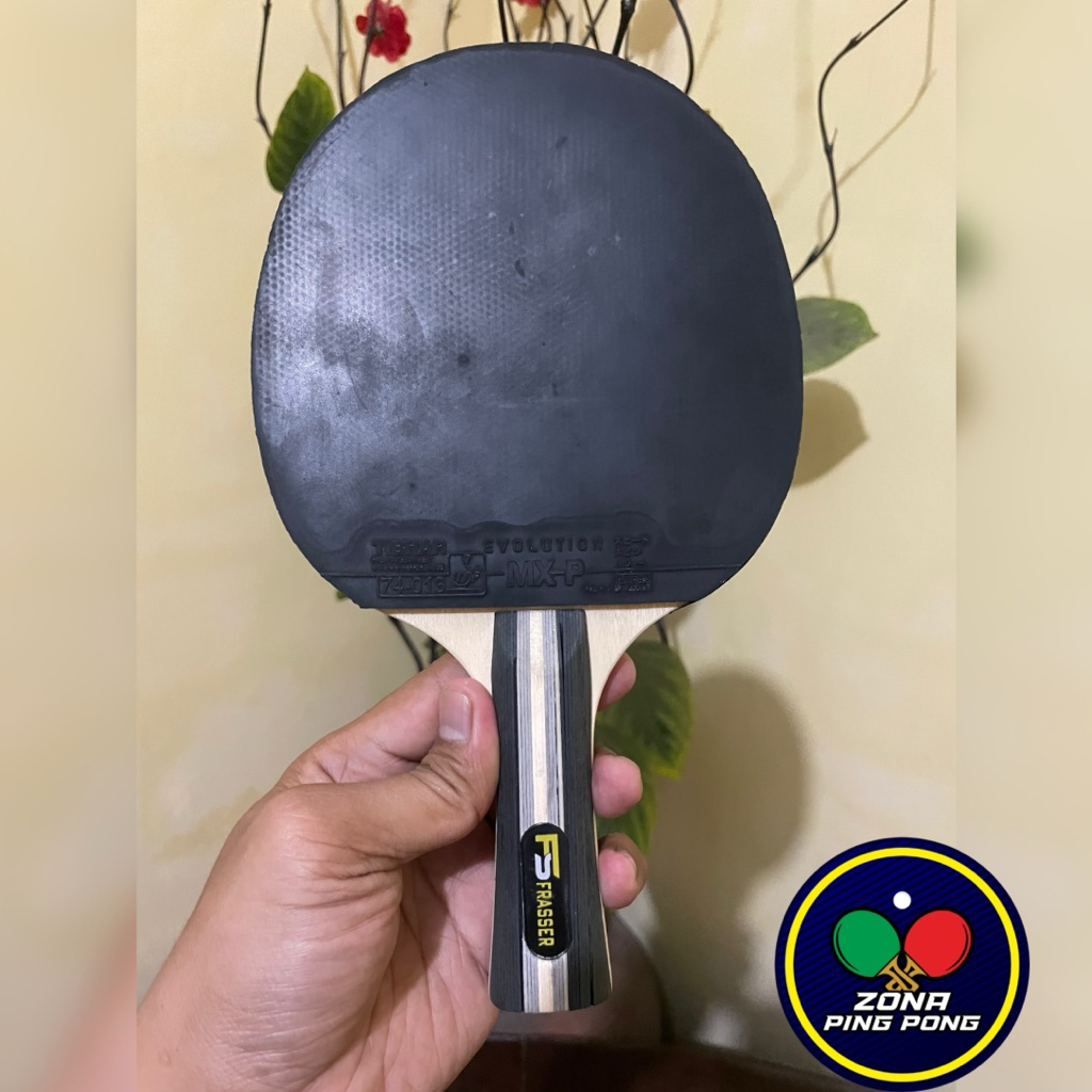 Bet Pingpong Sepaket Kayu Fraser Karet Nittaku Fastact P1 Dan Tibhar Evolution MXP Secon Bekas