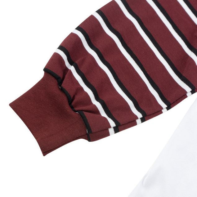Troy Company Double Sleeve Longsleeve White Maroon Groove Party - Kaos Lengan Panjang Kaos Putih DSD 3489