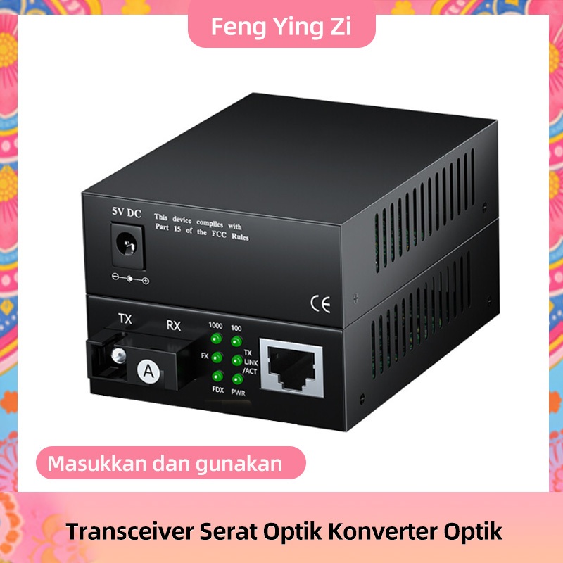 Transceiver Serat Optik Konverter Optik Gigabit 1 Optik 1 Single Mode Single Fiber