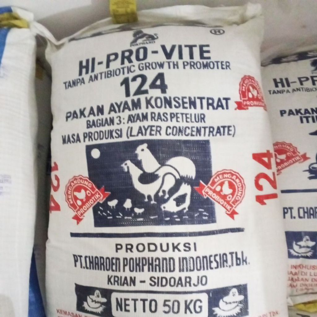 ( 50 Kg ) Konsentrat 124 Hi Pro Vite, Pakan Ayam Petelur.
