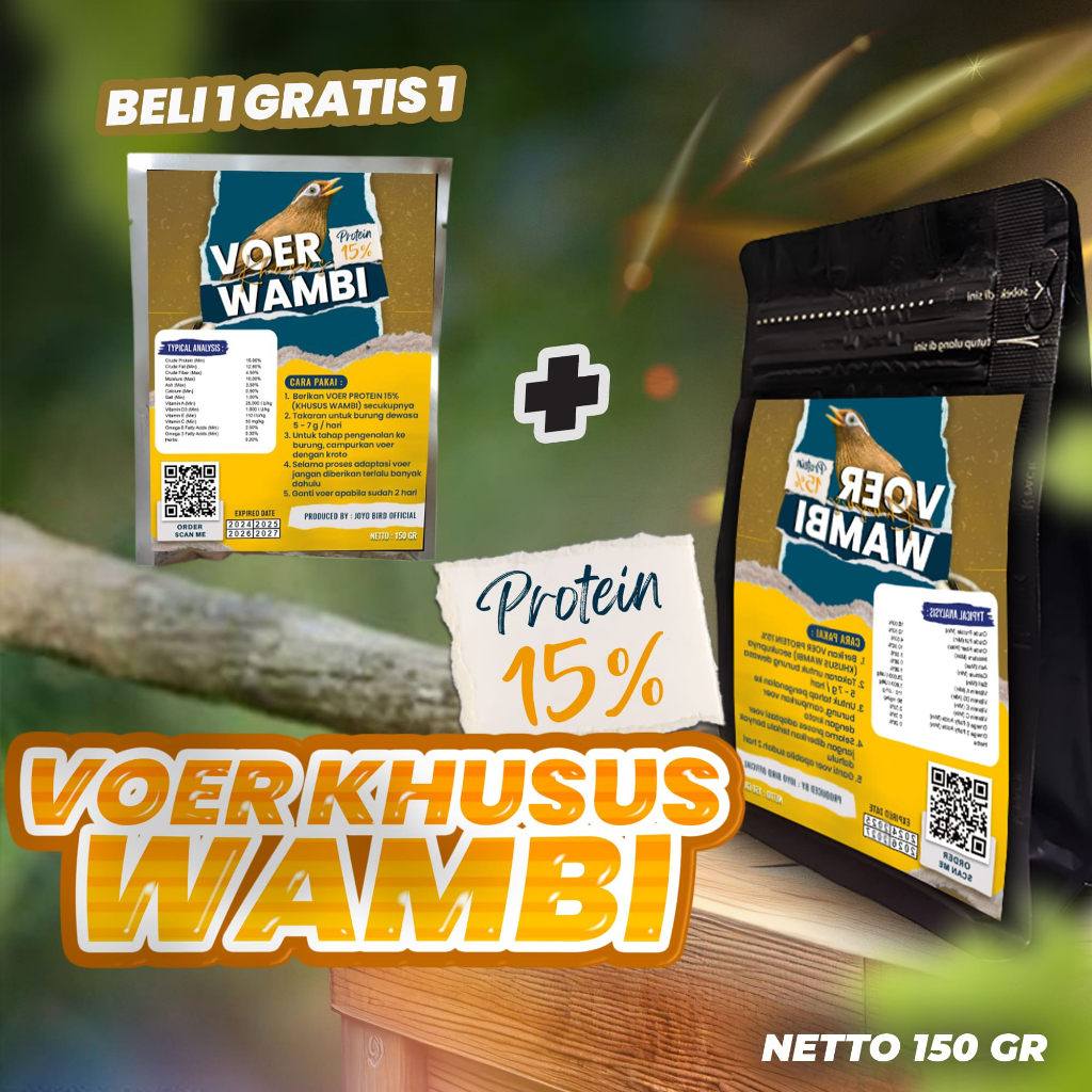 MAKANAN BURUNG WAMBIE | VOER BURUNG WAMBIE | VOER HARIAN | VOER NUTRISI KOMPLIT | VOER HARIAN KHUSUS