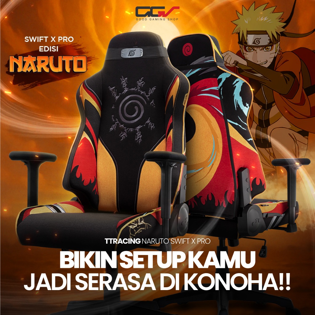TTRacing X Naruto | Naruto Swift X Pro Gaming Chair | Kursi Gaming Koleksi Naruto - Gaming Chair