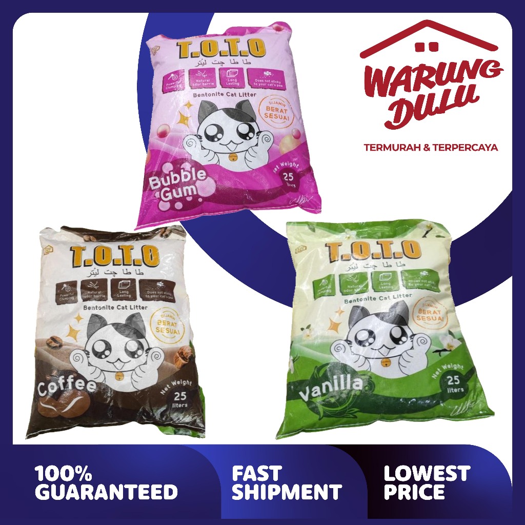Pasir Kucing Gumpal Wangi TOTO 20kg (ekspedisi)