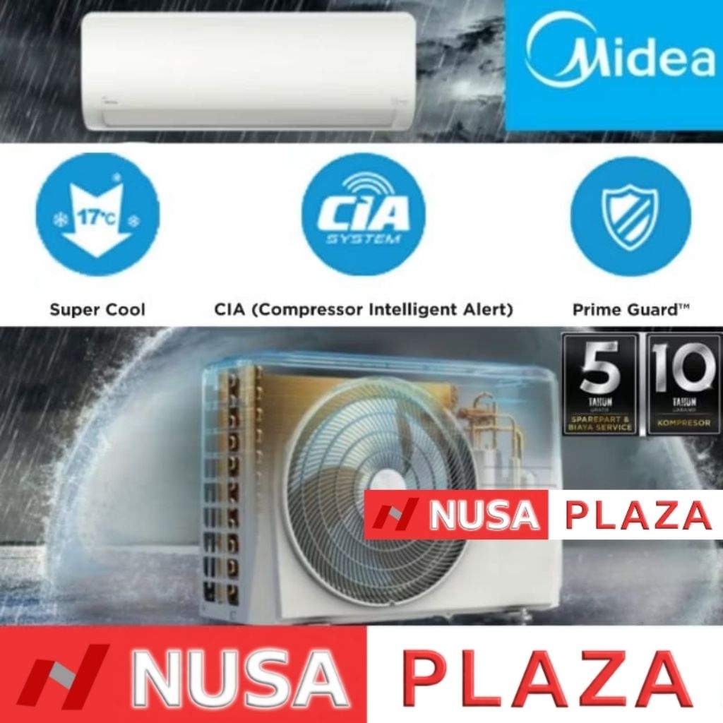 AC MIDEA 1/2 PK MSFCE-05CRN2X / MSAFE-05CRN2X (KHUSUS MEDAN)
