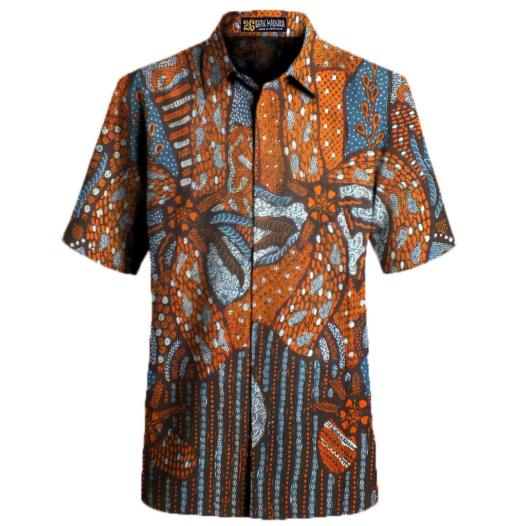 Kemeja Batik Tulis Madura Baju Batik Pria Lengan Pendek F631