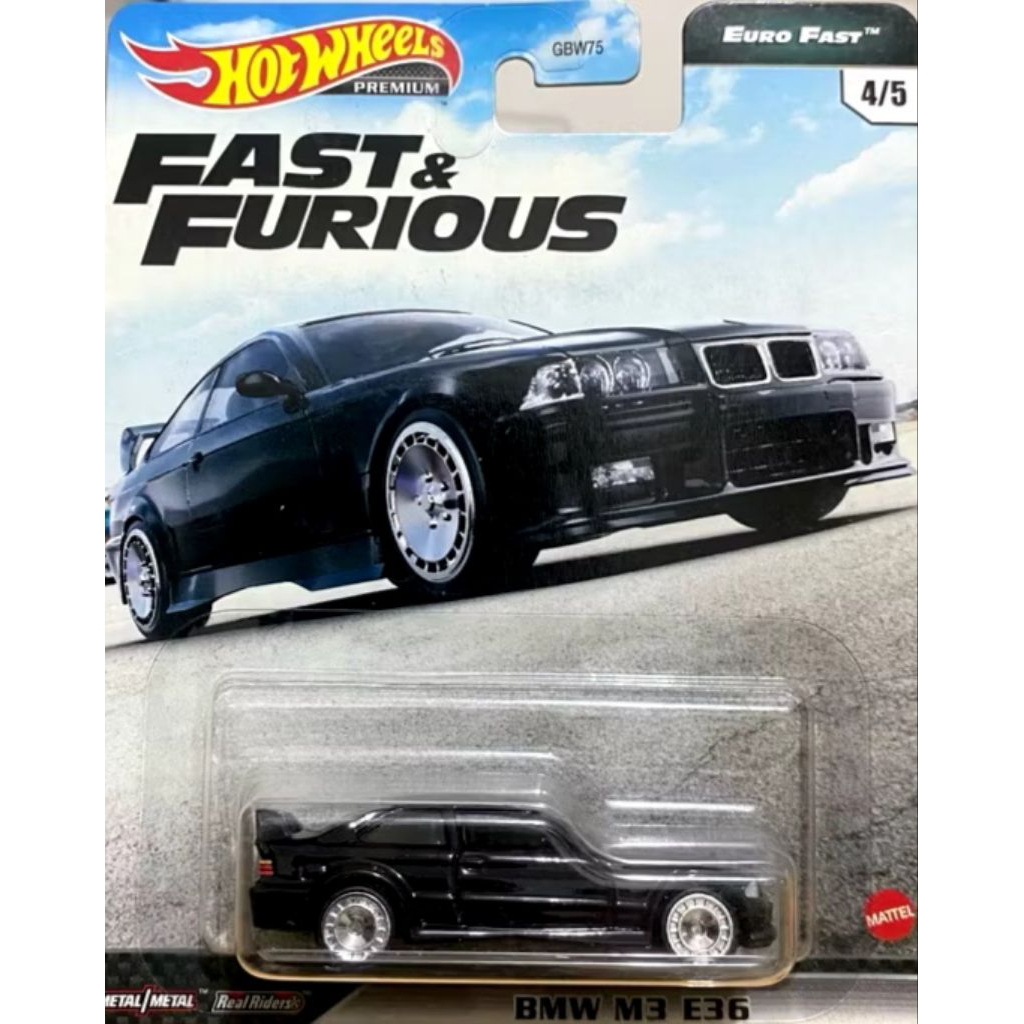 Hot Wheels Premium euro fast fast and furious BMW M3 e36 black rare FREE PROTECTOR