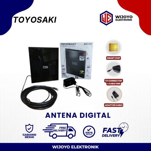 [100% ORIGINAL] ANTENA TV DIGITAL TOYOSAKI INDOOR OUTDOOR AIO-220 DVB T2 / SET TOP BOX STB