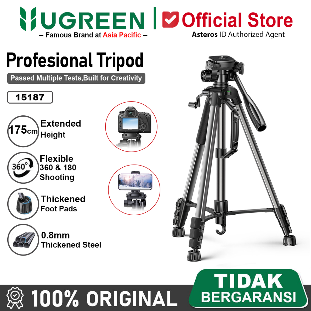 UGREEN Professional Tripod Camera HP Monopod Portable Kamera DSLR dan Smartphone