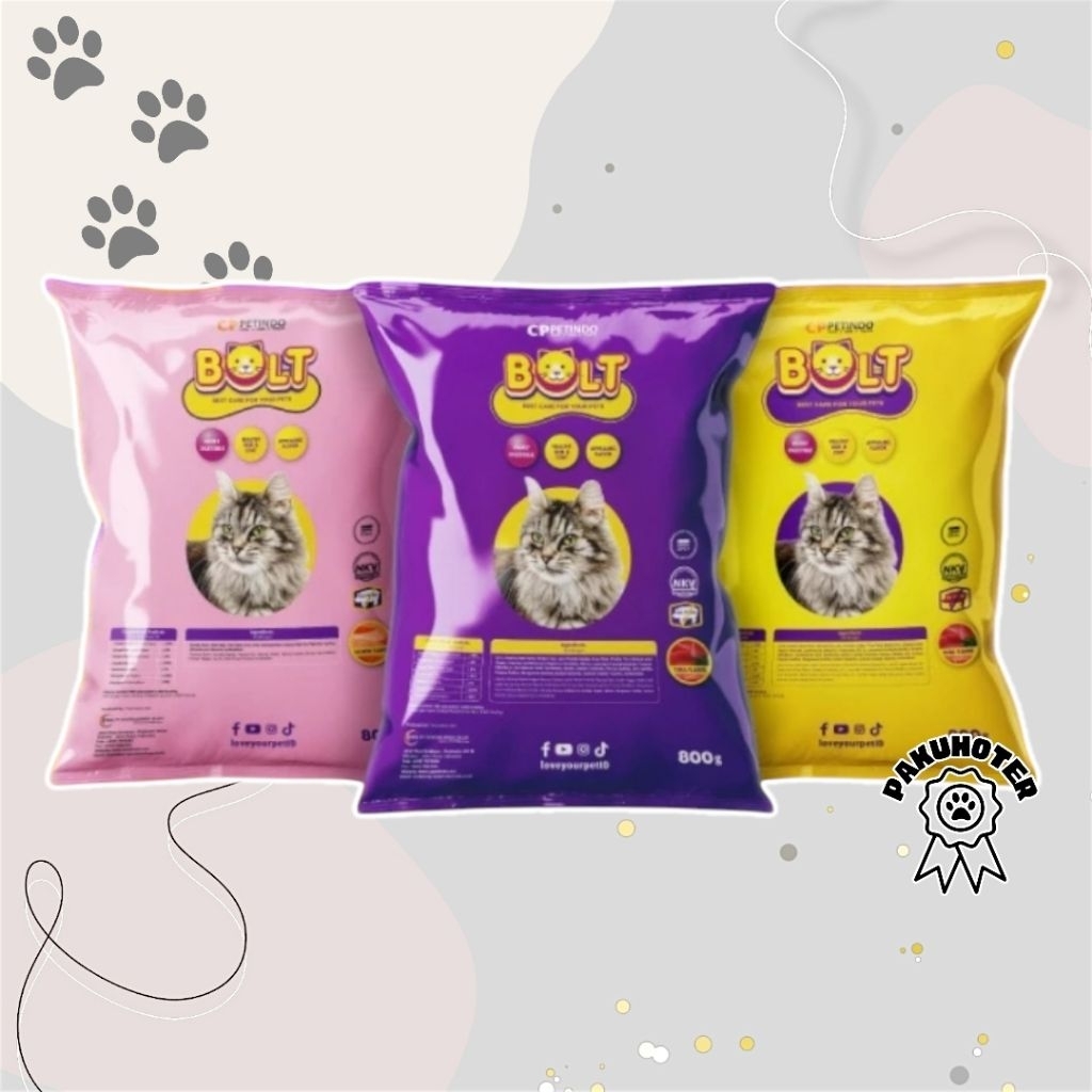 Bolt Makanan Kucing Dewasa, Bolt Tuna Ikan - Bolt Tuna Donat - Bolt Salmon