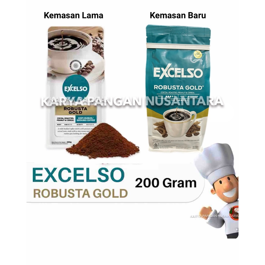 KOPI EXCELSO ROBUSTA GOLD KOPI ROBUSTA GOLD EXCELSO COFFEE 200GR
