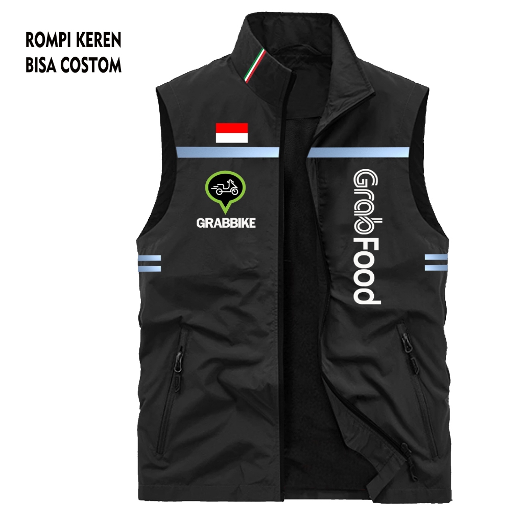 Jaket Pria | Rompi Grab | Rompi Vest Ojol Grab | Rompi Driver Grab | Jaket Grab Original