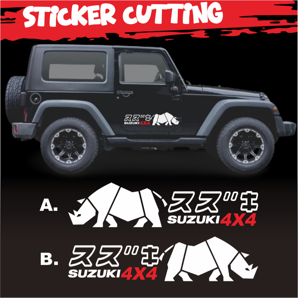 Stiker Suzuki Jimny 4x4 Cutting / Sticker Suzuki Jimny Cutting / Stiker Mobil Cutting