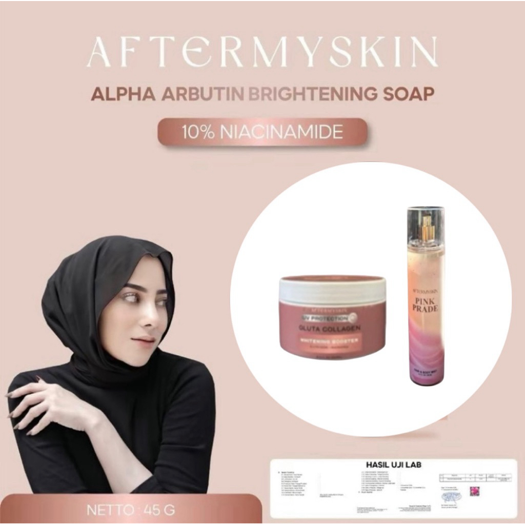 ( Dapat 2 Barang ) HB Collagen + Body Mist Pink Prada AFTERMYSKIN