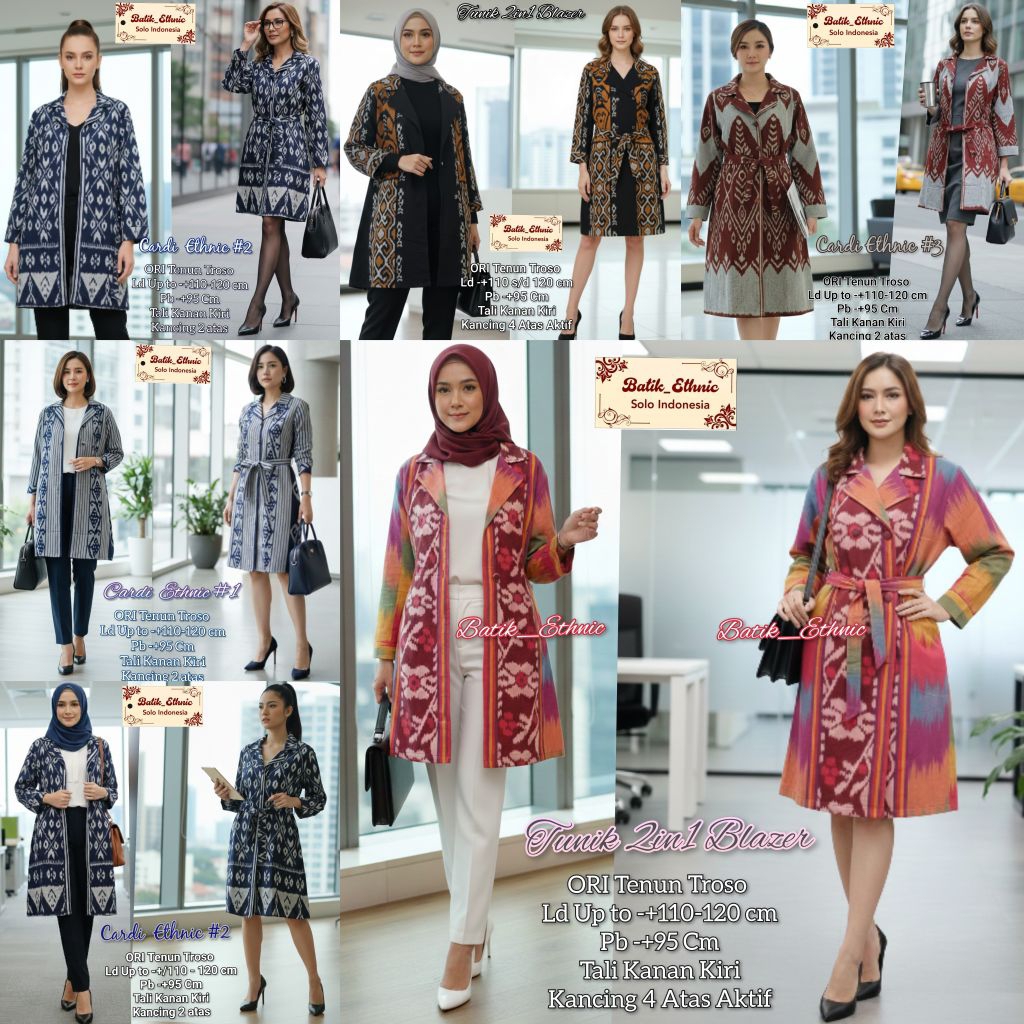 Tunic 2in1 Blazer (Ld -+120 cm) Ori Tenun Troso Jepara