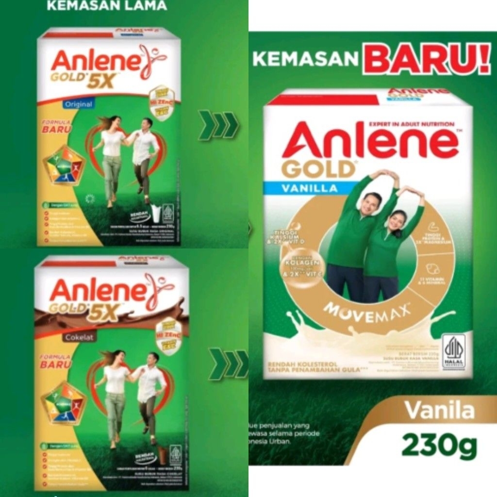 ANLENE GOLD 5X  / Susu BUBUK Anlene 5 X / SUSU LANSIA / SUSU Rendah Kolesterol