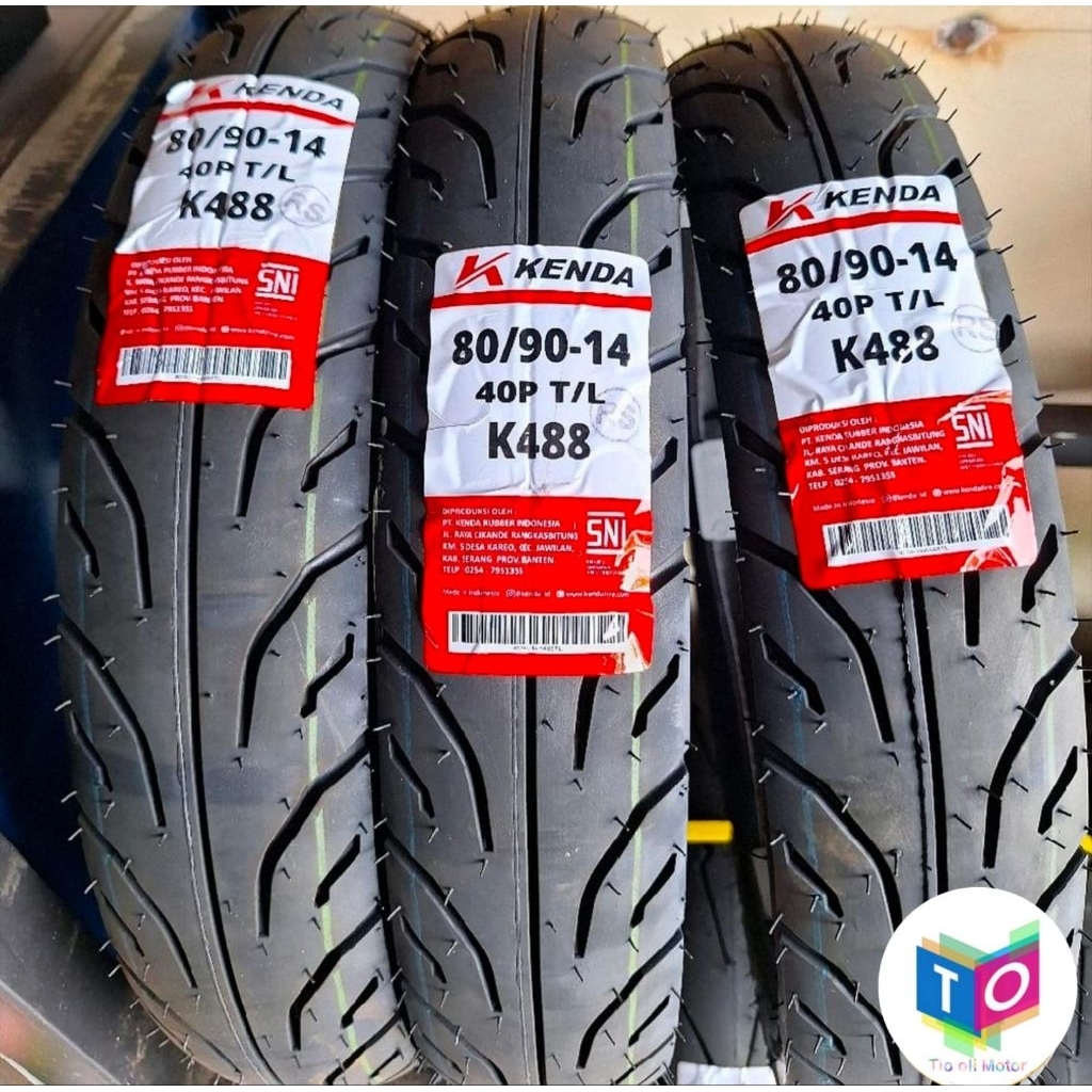 Kenda K488 70/90-14 / 80/80-14 / 80/90-14 / 90/90-14 / 100/70-14 Tubeless Bonus Pentil Ban Kenda K48