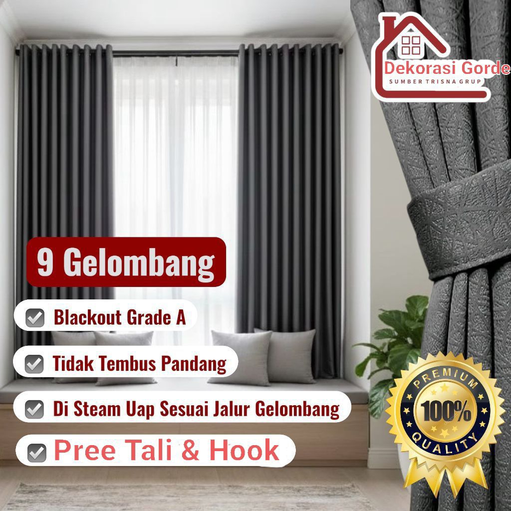 Gorden jendela 150cm x Tinggi 200cm