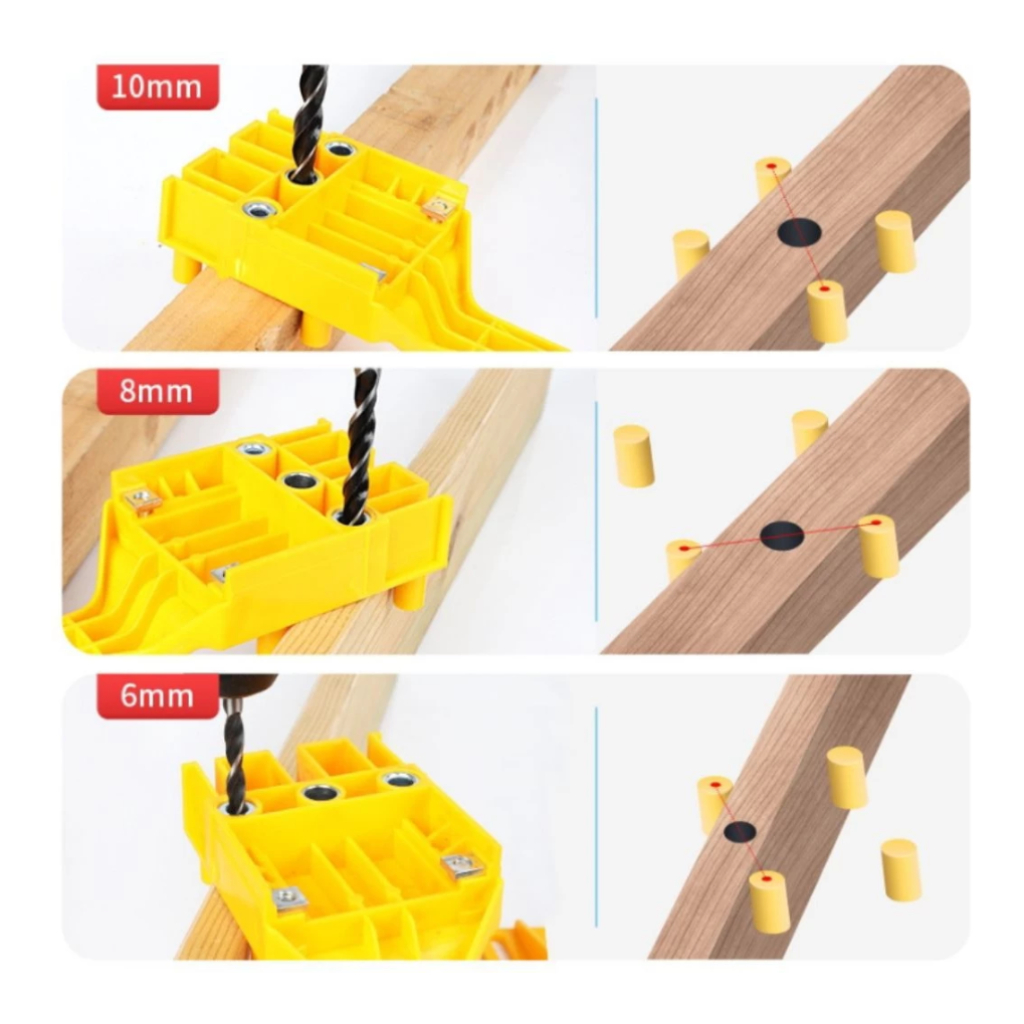 Dowel Jig Alat Pelubang Dowel Penyambung Kayu Papan Kayu Plywood Drill