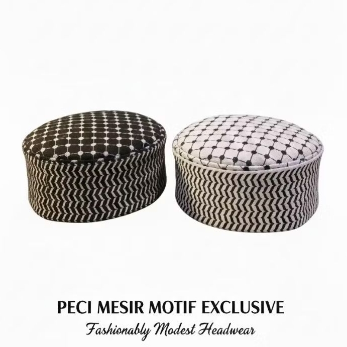 Peci MESIR MOTIF Murah , Peci Mesir Lipat Motif Sorban , Peci Lipat Mesir All size Dewasa , Peci Put
