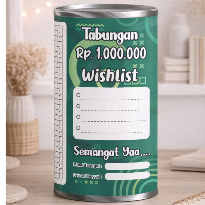 PROMO Celengan Target | Tabungan Target Jumbo NABUNG 1K TARGET 1 Juta T:20cm × D:10cm Cellengan Targ