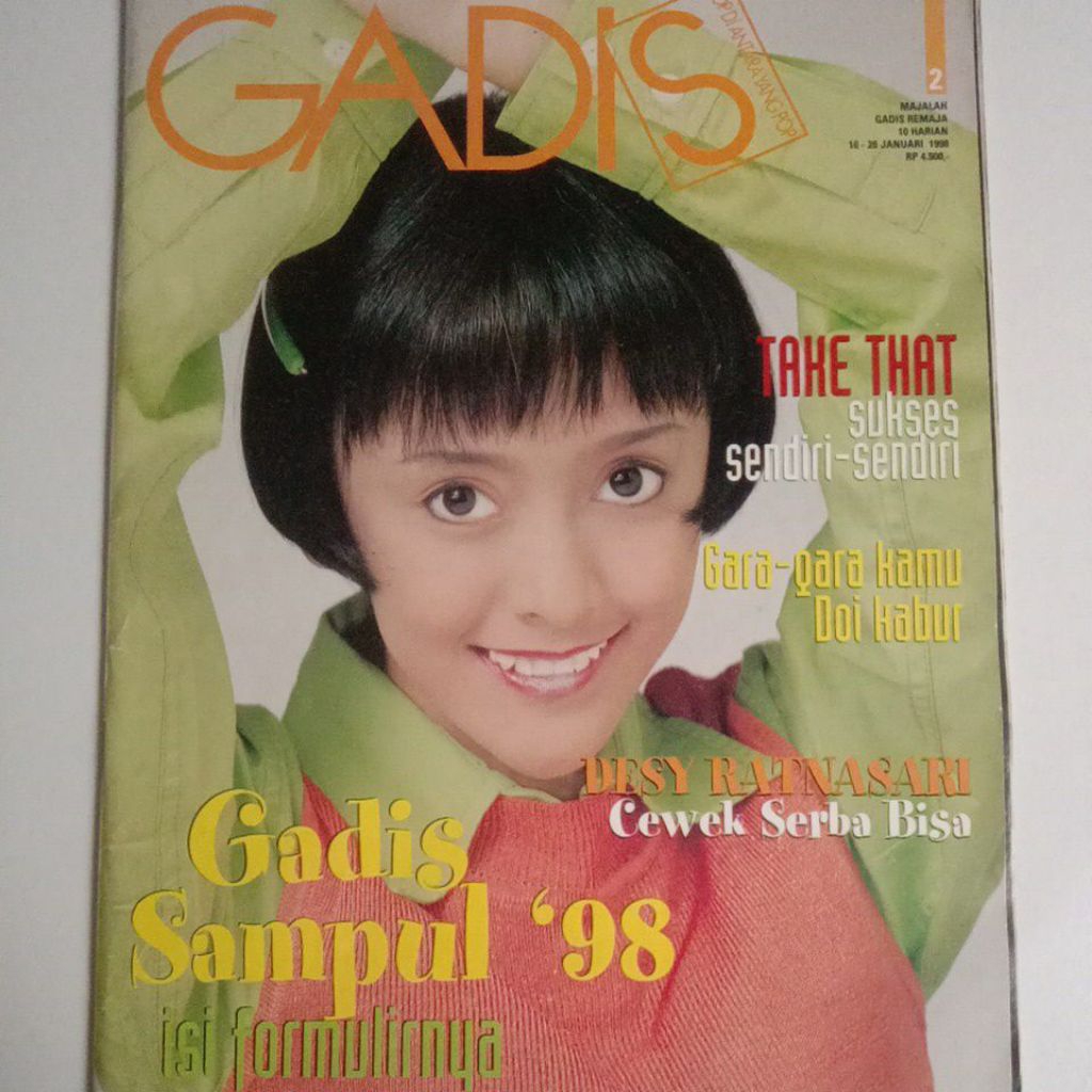 Majalah Gadis Tahun 1998 Cover Pulung Aubrey Listyashati (Finalis Gadsam'97)