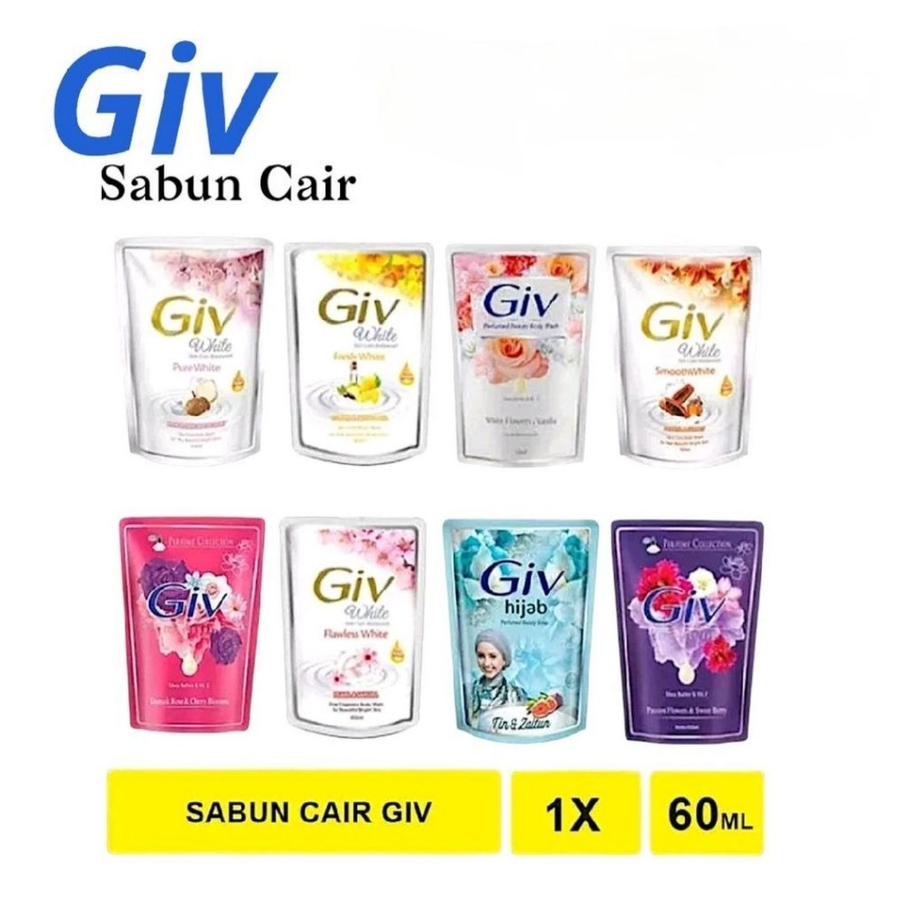 GIV Cair All Variant 60ml - sabun mandi GIV cair 60ml / sabun cair giv mini