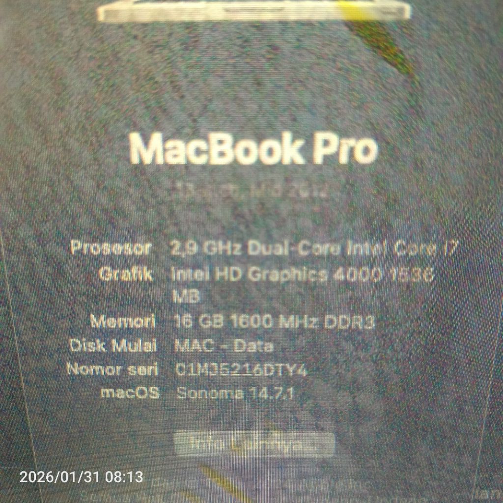Logic board Motherboard Macbook pro A1278 2012 core i7 Normal