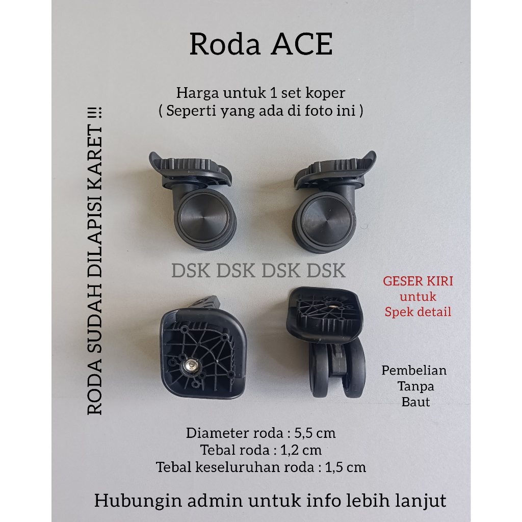 RODA KOPER, RODA KOPER FIBER HARDCASE, RODA KOPER ROAMING, SPAREPART KOPER