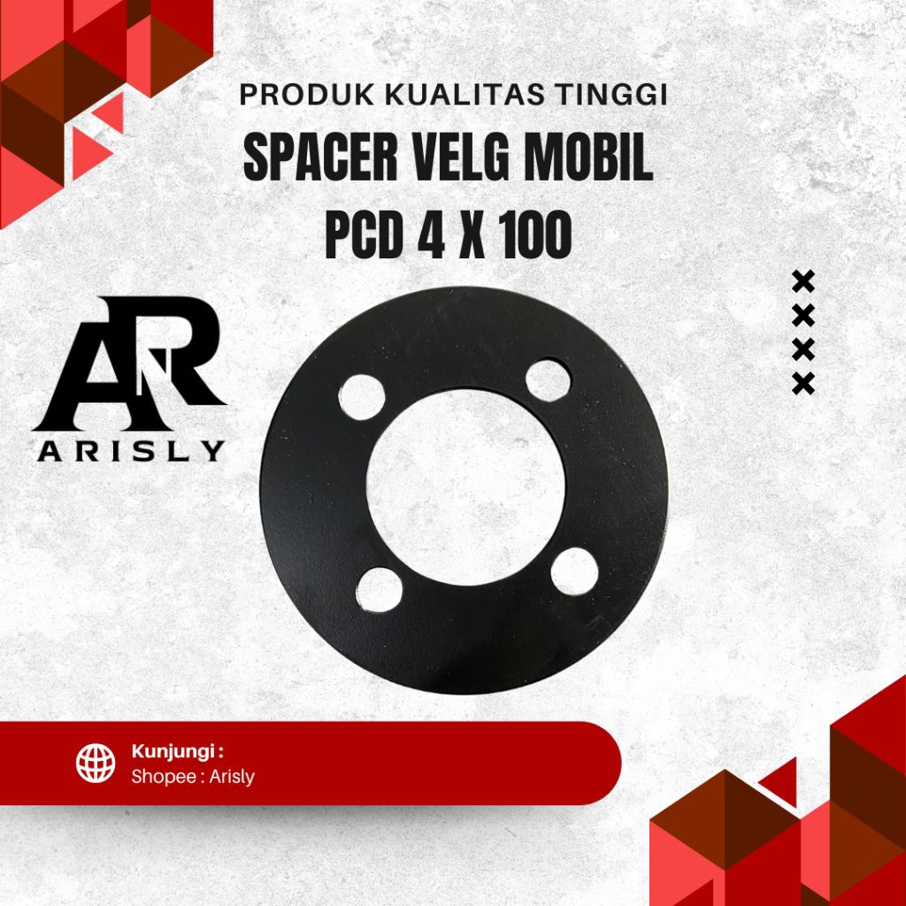 SPACER VELG MOBIL BAHAN BESI LUBANG 4 PCD 100 UKURAN 4MM PER 1 PCS