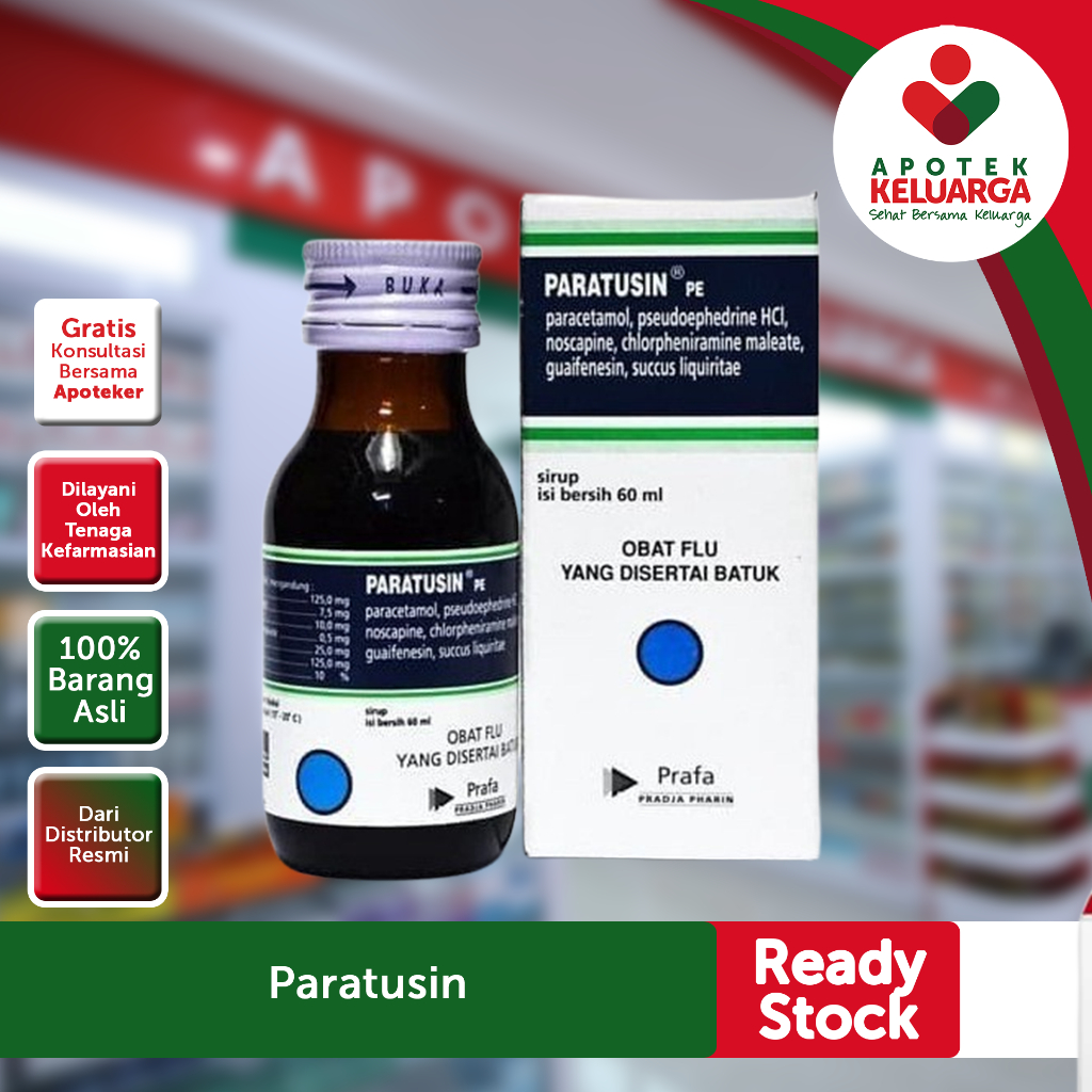 PARATUSIN Sirup 60mL Meredakan Flu Demam Hidung Tersumbat Anak Dewasa