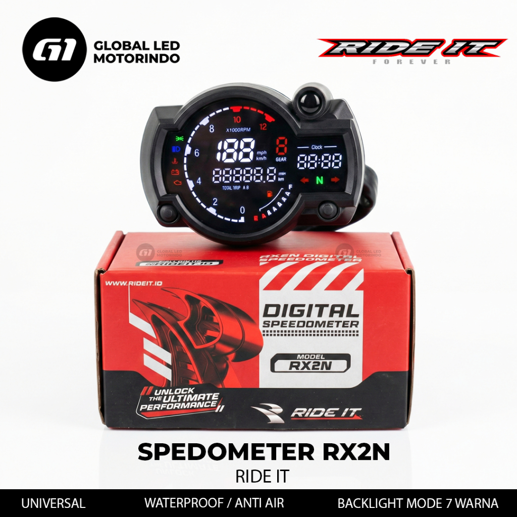 RIDE IT Speedometer Full DIGITAL RX2N Gen 2 Spedometer Spedo Spido Koso Generasi Kedua Universal