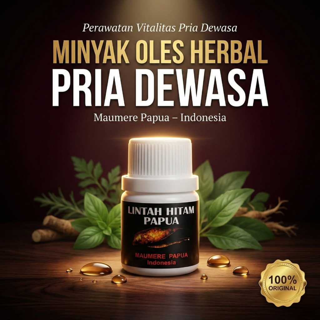 Minyak Lintah Hitam Papua Asli 100% Original Minyak Oles Herbal Perawatan Kejantanan & Vitalitas Pri