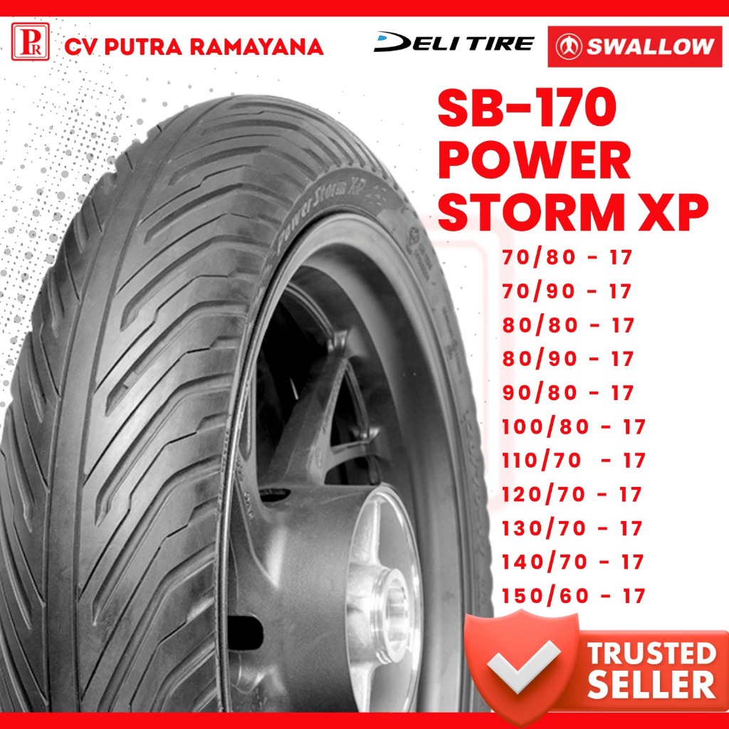 Ban Motor Swallow SB 170 Power Storm Ring 17 70/90-17 90/80-17 120/70-17 Tubeless Original